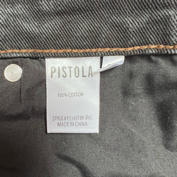 Pistola Rumi High Rise Cut Off Skirt in Black Vinyl. Size 27 - Picture 9 of 10